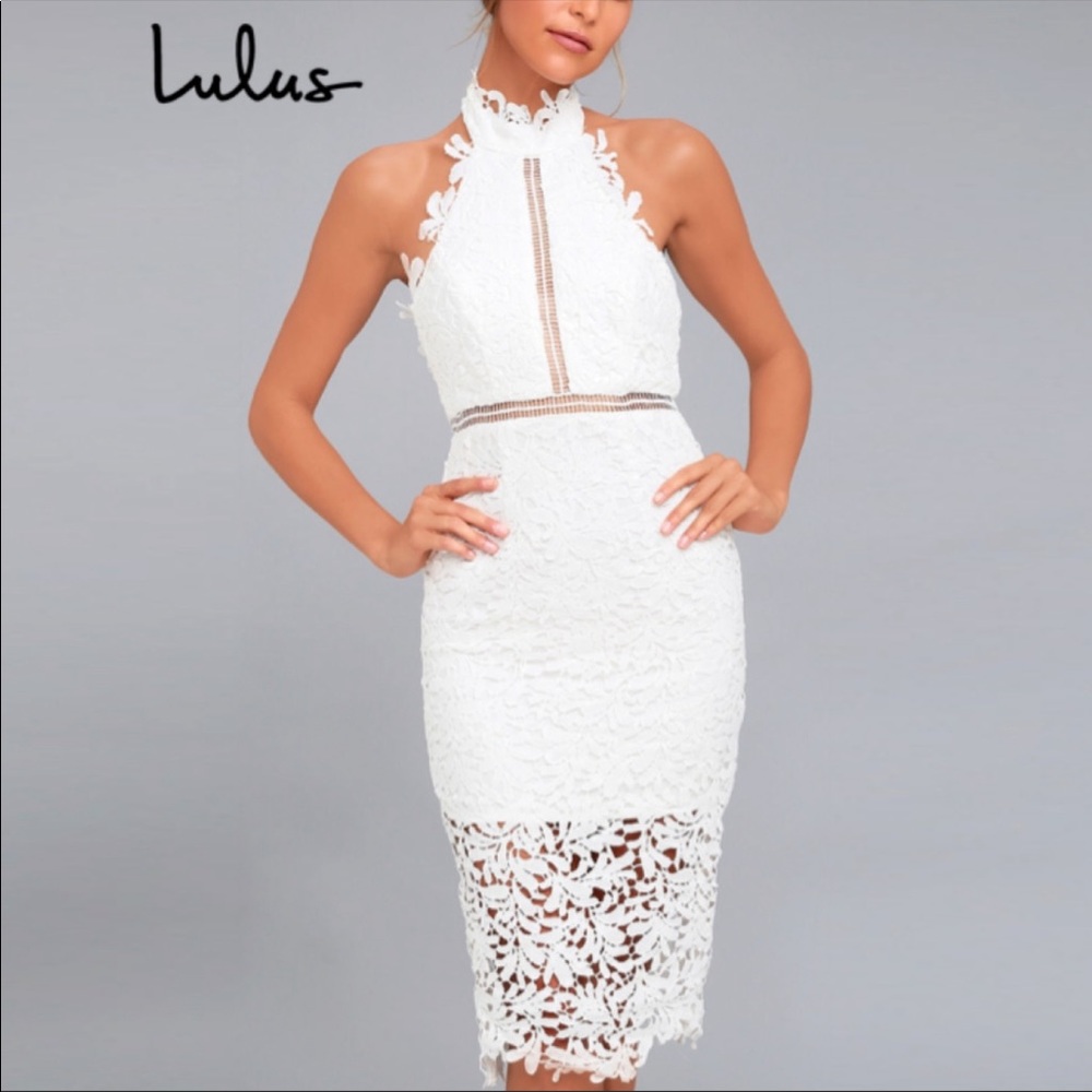 Lulus NWOT Divine Destiny White Lace Dress